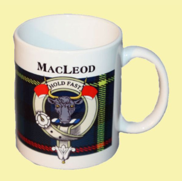 MacLeod Harris Tartan Clan Crest Ceramic Mugs MacLeod Harris Clan Badge Mugs Set of 2