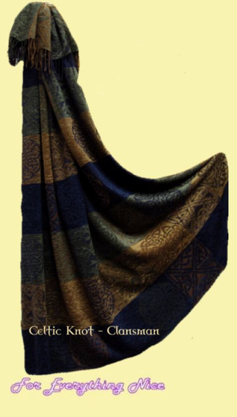 Clansman Celtic Knot Chenille Wool Jacquard Blanket Throw