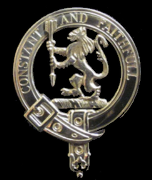 MacQueen Clan Badge Polished Sterling Silver MacQueen Clan Crest
