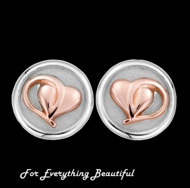 Tree Of Life Welsh Rose Gold Detail Stud Sterling Silver Earrings