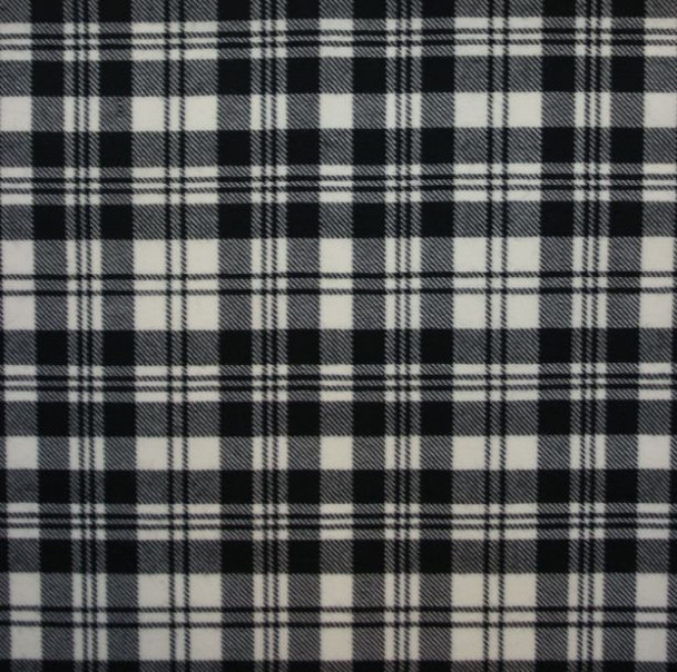 Scott Black White Modern Springweight 8oz Tartan Wool Fabric