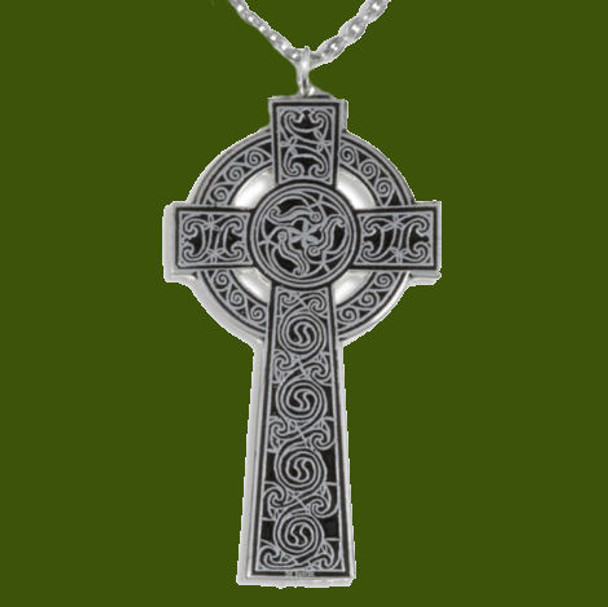 Kaleidoscope Celtic Cross Knotwork Large Stylish Pewter Pendant