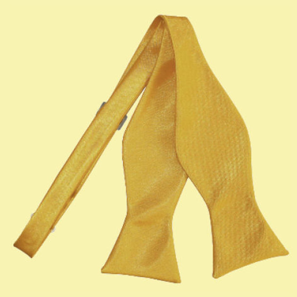 Gold Mens Plain Satin Self-Tie Bow Tie Wedding Necktie 