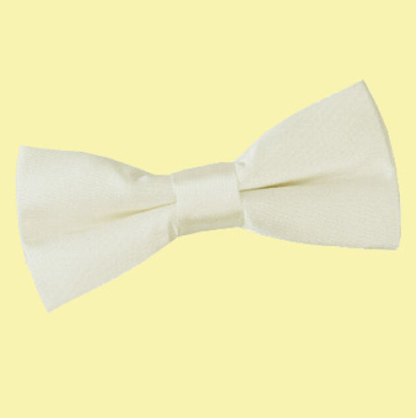Ivory Boys Plain Satin Bow Tie Wedding Neck Bow Tie