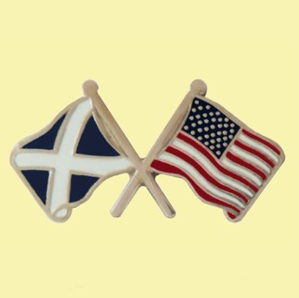 Saltire United States Crossed Country Flags Friendship Enamel Lapel Pin Set x 3