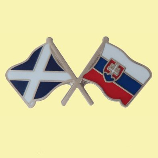 Saltire Slovakia Crossed Country Flags Friendship Enamel Lapel Pin Set x 3