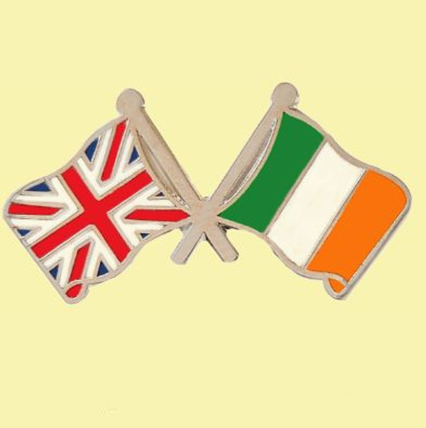 Union Jack Ireland Crossed Country Flags Friendship Enamel Lapel Pin Set x 3