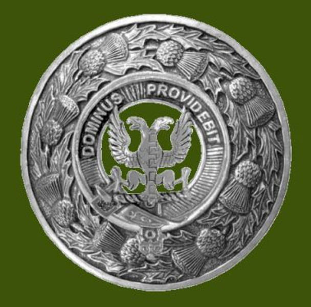 Boyle Clan Crest Thistle Round Stylish Pewter Clan Badge Plaid Brooch