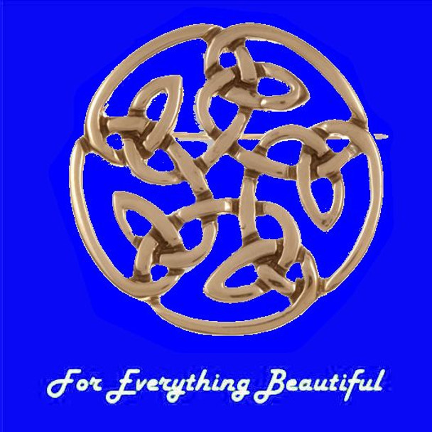 Celtic Fire Loop Open Knotwork Bronze Brooch