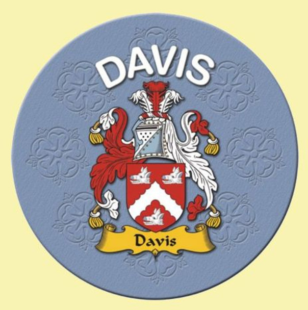 Davis Coat of Arms Cork Round English Family Name Coasters Set of 10