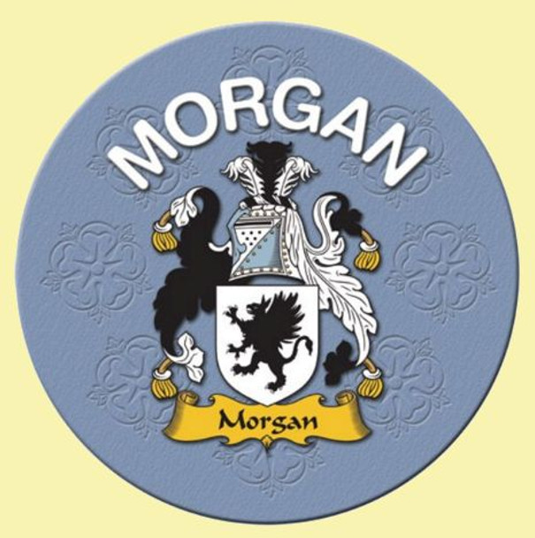 Morgan Coat of Arms Cork Round English Family Name Coasters Set of 10