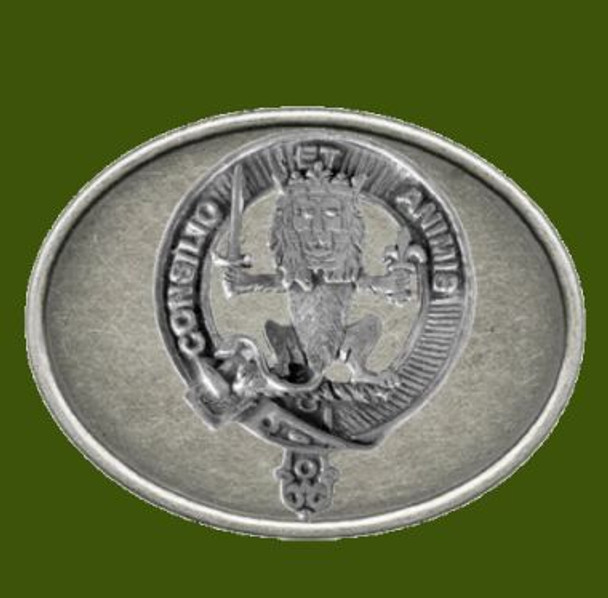 Maitland Clan Badge Oval Antiqued Mens Stylish Pewter Belt Buckle