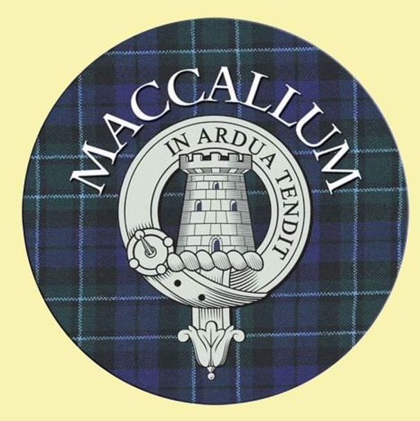 MacCallum Clan Crest Tartan Cork Round Clan Badge Coasters Set of 10