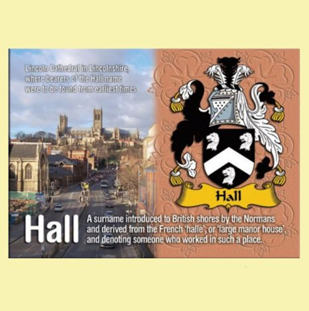 Hall Coat of Arms English Family Name Fridge Magnets Set of 10