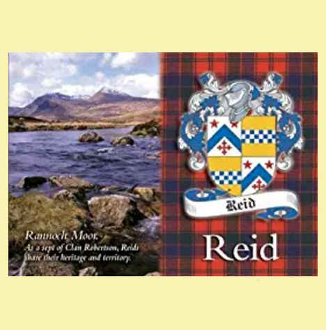 Reid Coat of Arms Scottish Family Name Fridge Magnets Set of 10