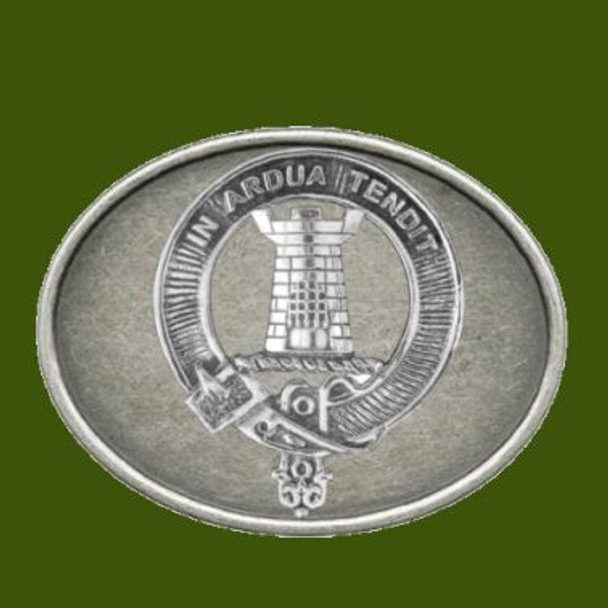 Malcolm Clan Badge Oval Antiqued Mens Stylish Pewter Belt Buckle