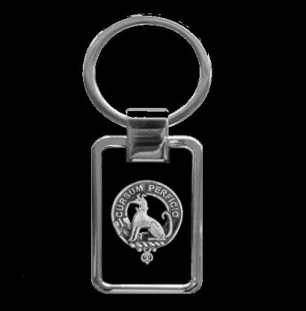 Hunter Clan Badge Stainless Steel Silver Clan Crest Keyring
