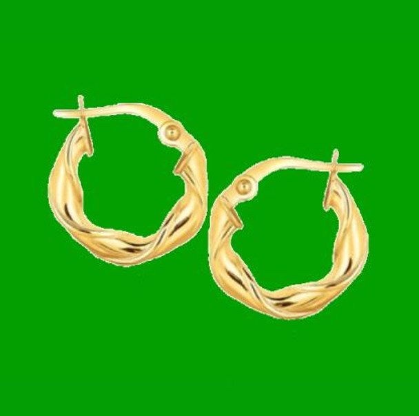 14K Yellow Gold Classic Twisted Circle Hoop Earrings