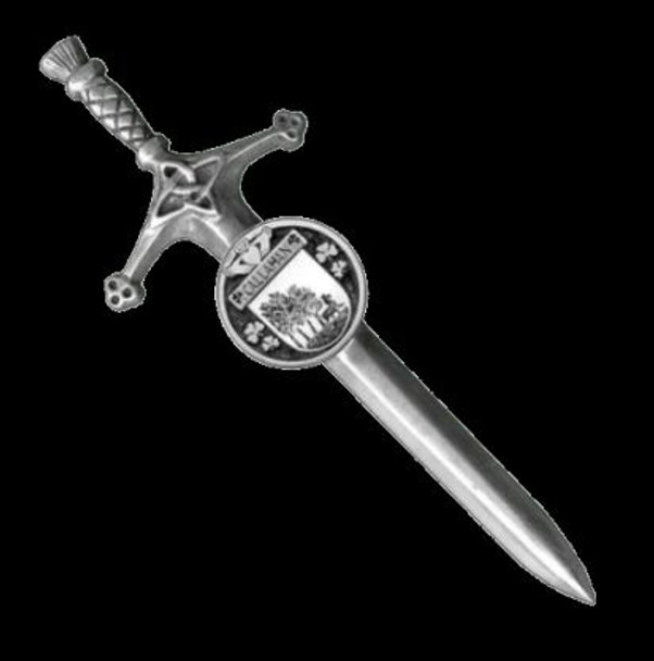 Callahan Irish Coat Of Arms Claddagh Round Silver Family Crest Large Kilt Pin