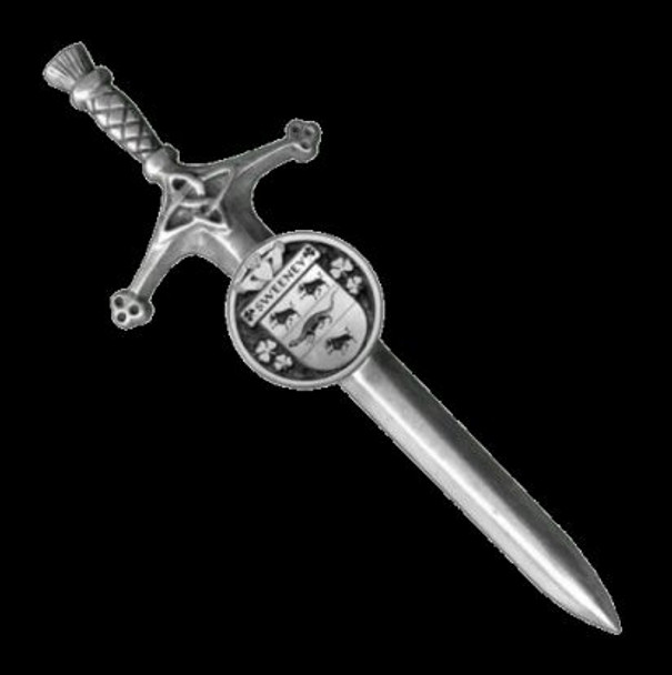 Sweeney Irish Coat Of Arms Claddagh Round Silver Family Crest Large Kilt Pin