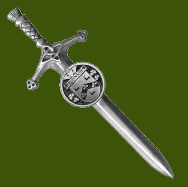 Robinson Irish Coat Of Arms Claddagh Round Pewter Family Crest Large Kilt Pin