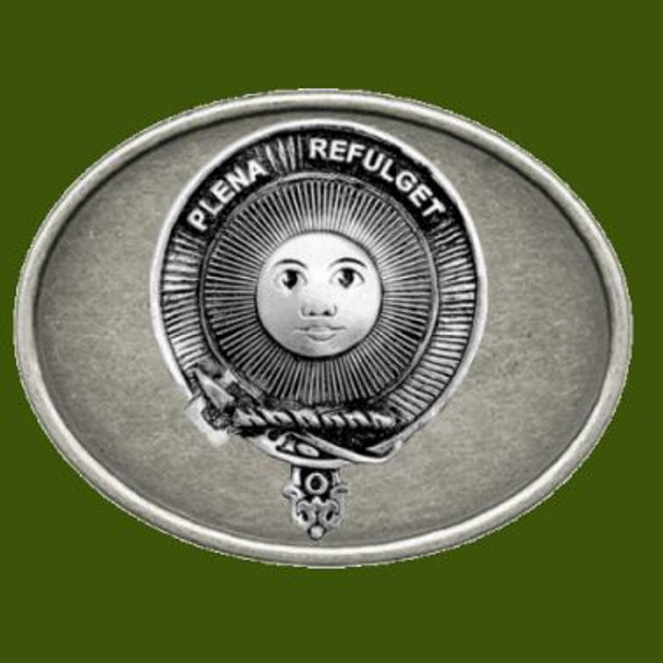 Pitcairn Clan Badge Oval Antiqued Mens Stylish Pewter Belt Buckle