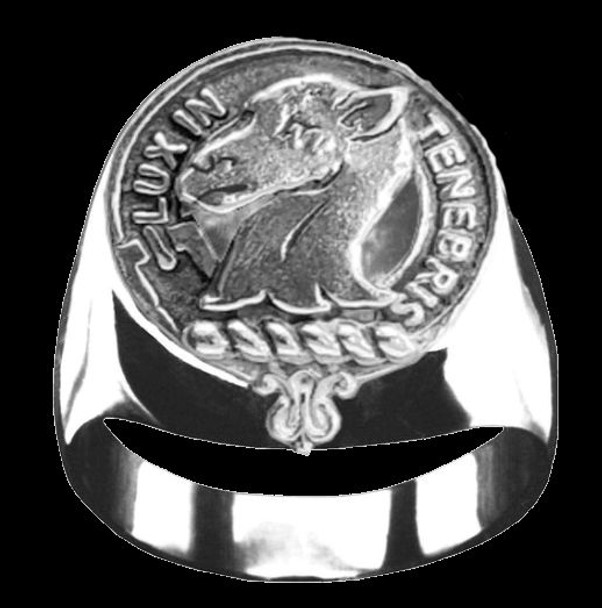 Fullerton Clan Badge Mens Clan Crest Sterling Silver Ring