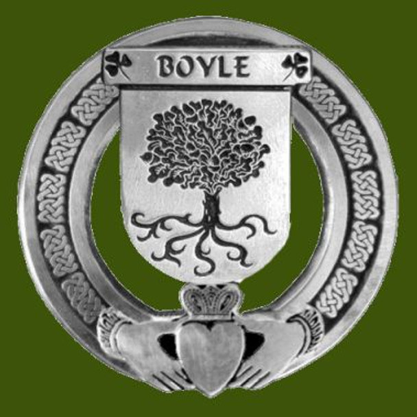 Boyle Irish Coat Of Arms Claddagh Stylish Pewter Family Crest Badge 