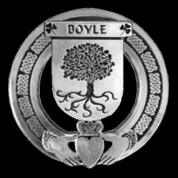 Boyle Irish Coat Of Arms Claddagh Sterling Silver Family Crest Badge  Boyle Irish Coat Of Arms Claddagh Sterling Silver Family Crest Badge