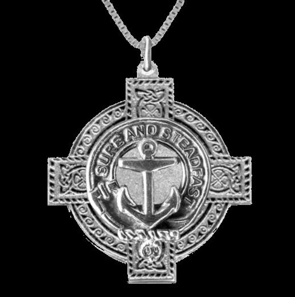 Clark Clan Badge Celtic Cross Sterling Silver Clan Crest Pendant