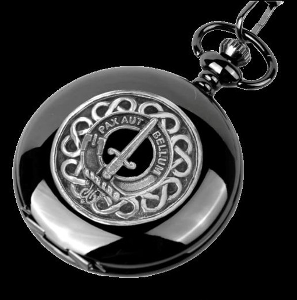 Blaine Clan Badge Silver Clan Crest Black Hunter Pocket Watch