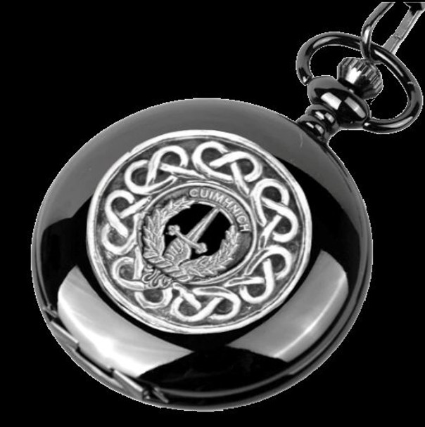 MacDonald Of Glencoe Clan Badge Silver Clan Crest Black Hunter Pocket Watch