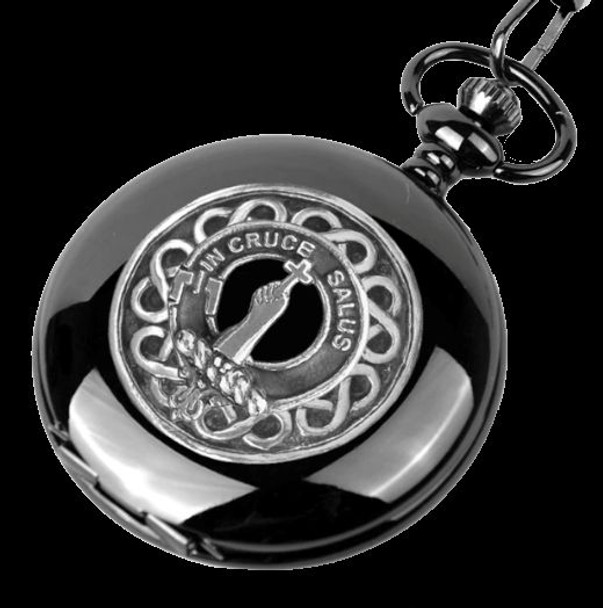 Taylor Clan Badge Silver Clan Crest Black Hunter Pocket Watch