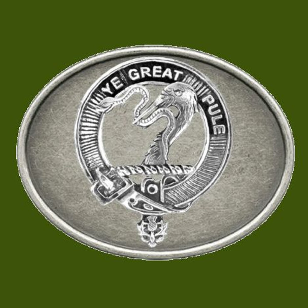 Mercer Clan Badge Oval Antiqued Mens Stylish Pewter Belt Buckle