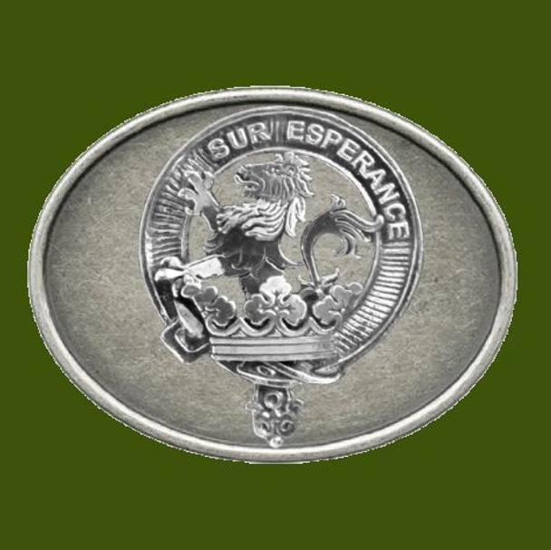 Moncreiffe Clan Badge Oval Antiqued Mens Stylish Pewter Belt Buckle