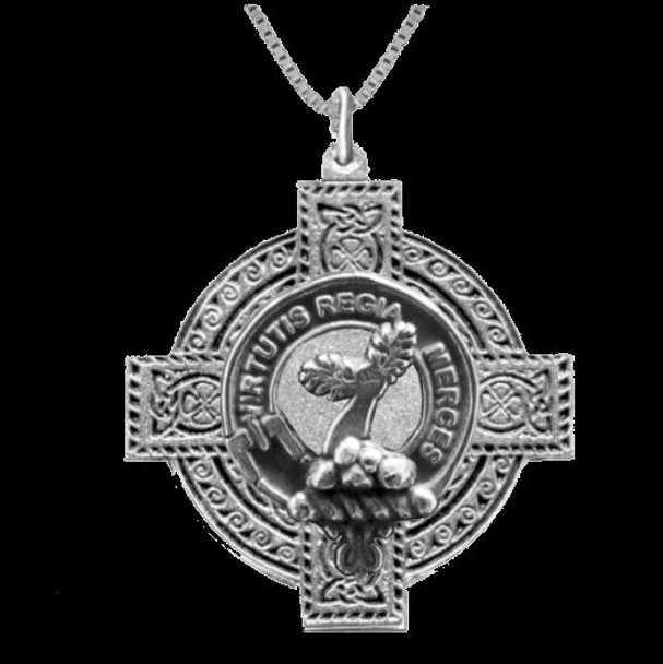 Skene Clan Badge Celtic Cross Sterling Silver Clan Crest Pendant