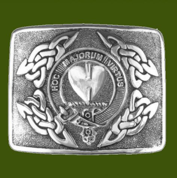 Logan Clan Badge Interlace Mens Stylish Pewter Kilt Belt Buckle