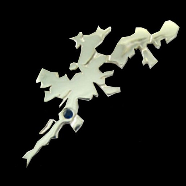 Shetland Isles Map Sapphire Stone Medium Sterling Silver Brooch