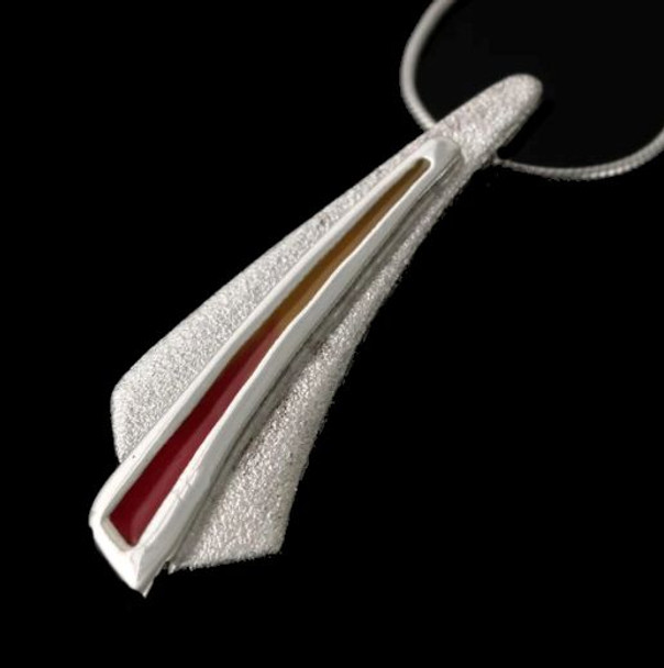 Celtic Fire Enamelled Fire Two Toned Medium Sterling Silver Pendant