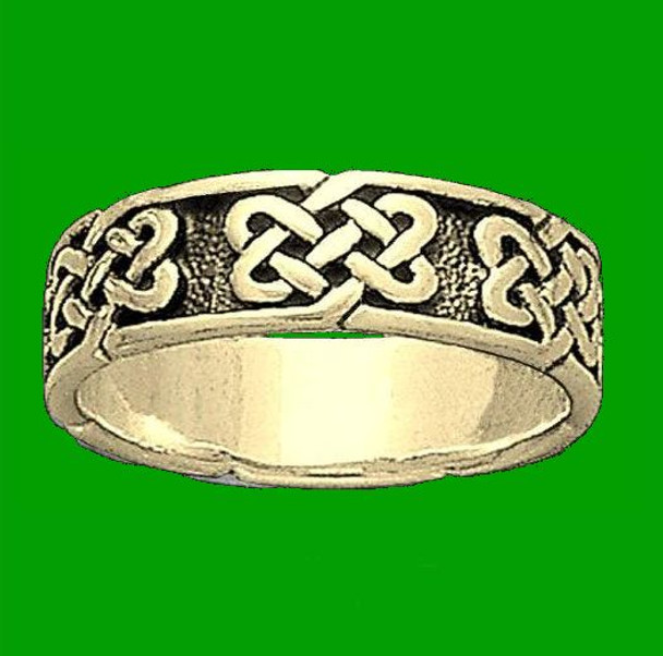 Celtic Endless Knotwork 10K Yellow Gold Mens Ring Wedding Band