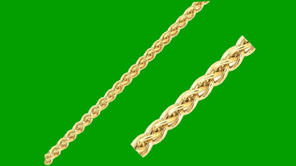 2.80mm Light Weight Wheat 18 inch 14K Yellow Gold Chain