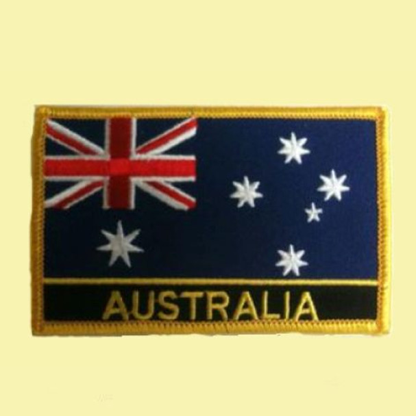 Australia Flag Country Rectangular Embroidered Cloth Patch Set x 6