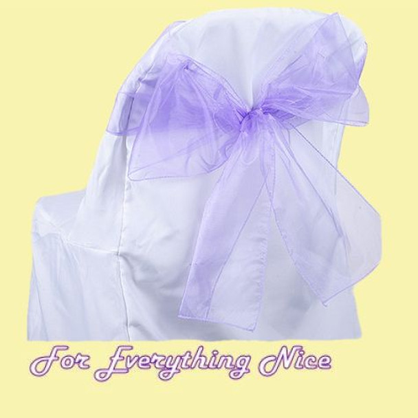 Lavender Organza Wedding Chair Sash Ribbon Bow Decorations x 50 For Hire Lavender Organza Wedding Chair Sash Ribbon Bow Decorations x 50 For Hire