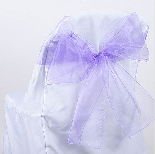 Lavender Organza Wedding Chair Sash Ribbon Bow Decorations x 50 For Hire Lavender Organza Wedding Chair Sash Ribbon Bow Decorations x 50 For Hire