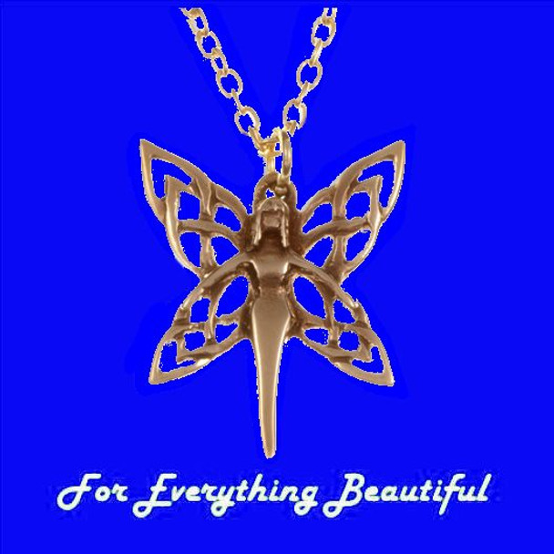 Celtic Fairy Knotwork Drop Highly Polished Bronze Pendant