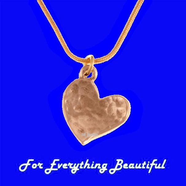 Hammered Heart Textured Small Bronze Pendant Hammered Heart Textured Small Bronze Pendant