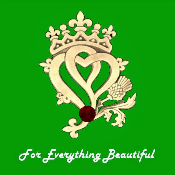 Hearts And Thistle Garnet Luckenbooth Large 14K Yellow Gold Pendant