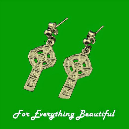 Celtic Cross Traditional Small Drop 9K Yellow Gold Earrings