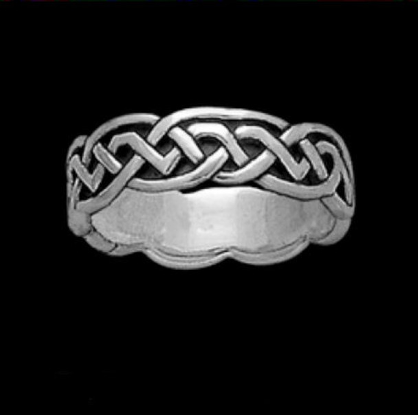 Celtic Interlinked Knot Sterling Silver Ladies Ring Wedding Band