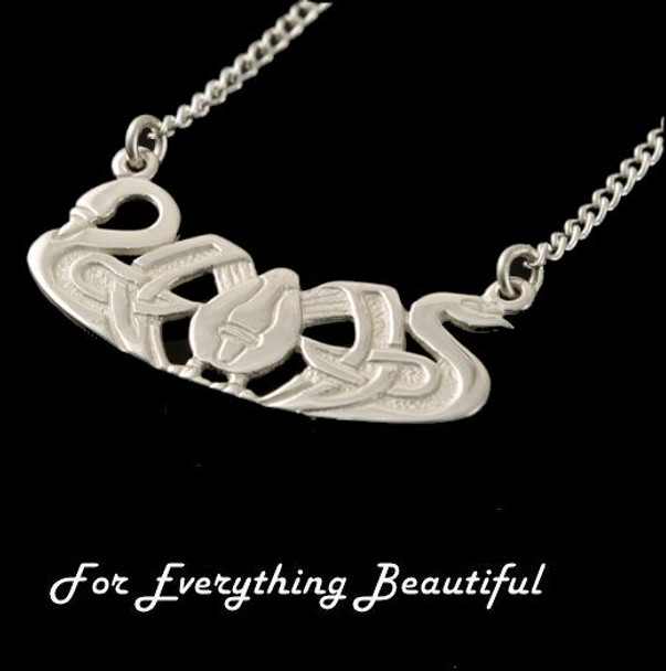 Three Nornes Norse Design Sterling Silver Necklace